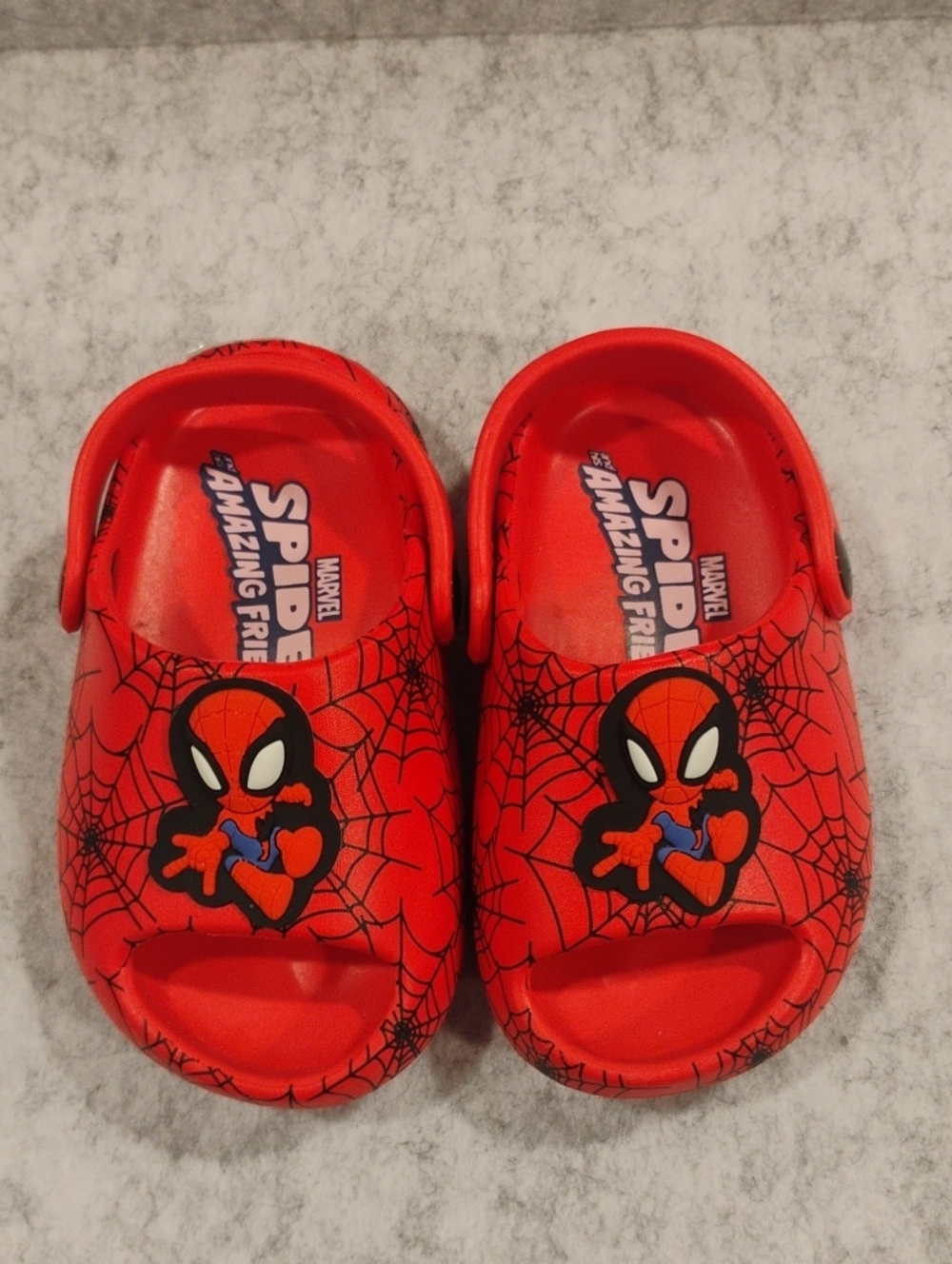 Marvel Red Spider-Man Kids Clog Sandals with Web Graphic